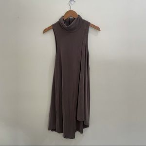 Free People Taupe asymmetrical shirt dress